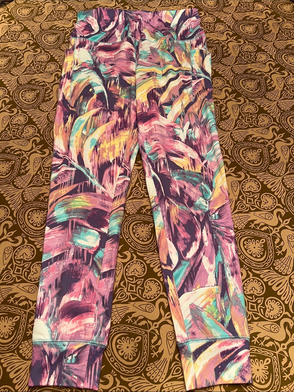 Belle by Kim Gravel Multicolor Abstract Brushstroke Full Length Leggings